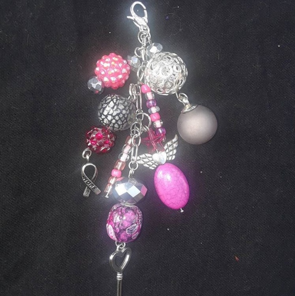 Breast cancer Zipper pull Dangle Charm
